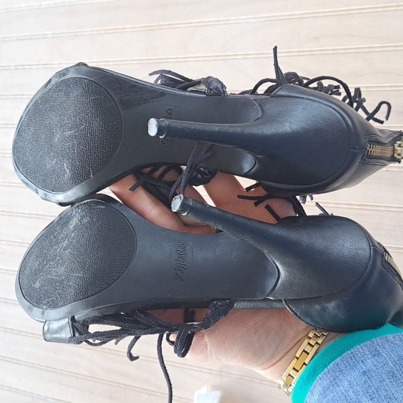 Zigi Soho Deebra Stylish Black Woven Strap Y2k Fringe Stylish Stiletto High Heel - Picture 7 of 10